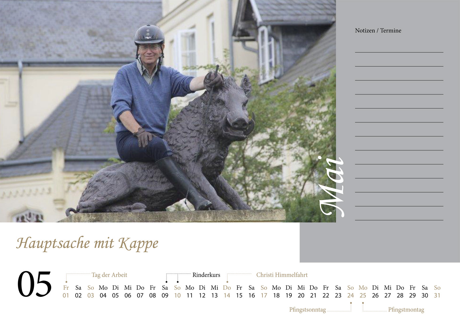 Kalender 2026 Gut Dalwitz - Mai - Hauptsache mit Kappe