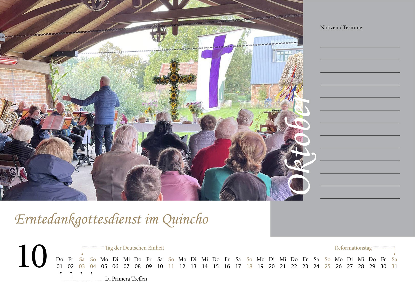 Kalender 2026 Gut Dalwitz - Oktober - Erntedankgottesdienst im Quincho